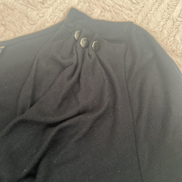 Banana Republic black long sleeve top cowl neck with button detail Size Small - Picture 6 of 16